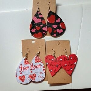 Heart and Love Themed Earrings Set